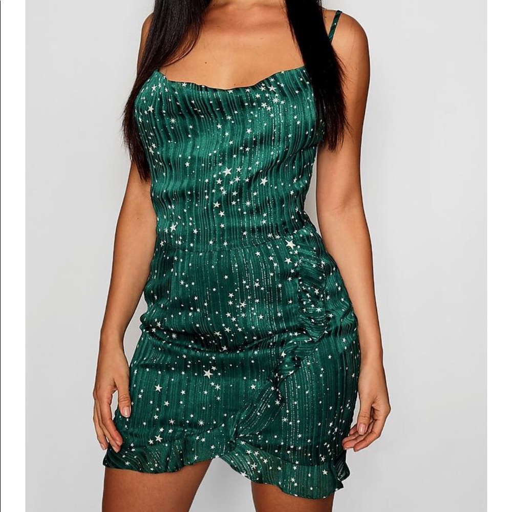 Green sparkly dress
